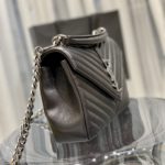 Saint Laurent College Medium Chain Bag Black Silver Toned Hardware For Women 9.4in/24cm YSL 600279BRM041000