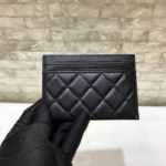 Chanel CO-CO Card Holder Wallet 11cm/4.3in Gold Hardware For Women Black