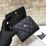Chanel CO-CO Boy Flap Card Holder 11cm/4.3in Gold Hardware For Women Black A80603 Y07659 94305