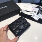 Chanel CO-CO Classic Card Holder10.5cm/4.1in Silver Hardware For Women Black