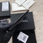Chanel CO-CO Card Holder 11cm/4.3in Silver Hardware For Women Black