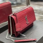 Saint Laurent Sunset Medium Chain Bag Red For Women 8.6in/22cm YSL
