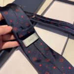 Dior Silk Tie With Dots And Hearts Blue Dior Men tie