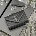 Saint Laurent Small Bag Black In Mix Matelasse For Women 8.2in/21cm YSL 600195BOW921000