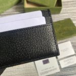 Gucci GG Marmont Card Case Black Gold Toned Hardware For Men 4in/10cm 657588 DJ20T 1000