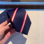 Dior Tripe Silk Poly Tie Necktie Blue Dior Men Tie