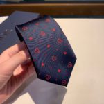 Dior Silk Tie With Dots And Hearts Blue Dior Men tie