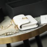 Chanel CO-CO Clutch With Chain 9.5cm/3.7in Gold Toned Hardware For Women White