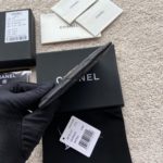 Chanel CO-CO Card Holder 11cm/4.3in Silver Hardware For Women Black