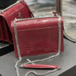 Saint Laurent Sunset Medium Chain Bag Red For Women 8.6in/22cm YSL