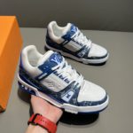 Louis Vuitton Trainer Sneaker Monogram Canvas Blue Virgil Abloh For Men LV