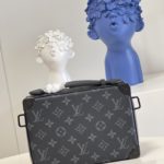 Louis Vuitton Handle Soft Trunk Monogram Eclipse For Men, Men's Bags 8.5in/22cm LV M45935