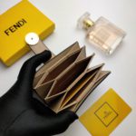 Fendi Card Holder Light Grey With Light Grey Gusseted Card Holder For Women 4in/10cm FF 8M0301A18BF0E65