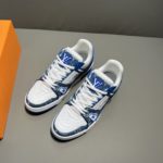 Louis Vuitton Trainer Sneaker Monogram Canvas Blue Virgil Abloh For Men LV