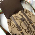 Gucci Backpack With Jumbo GG Camel And Ebony Jumbo GG Canvas For Men 16in/42cm GG ‎678829 UKMEG 2569