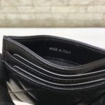Chanel CO-CO Card Holder Wallet 11cm/4.3in Silver Hardware For Women Black