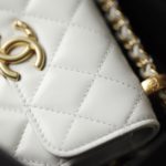 Chanel CO-CO Clutch With Chain 9.5cm/3.7in Gold Toned Hardware For Women White
