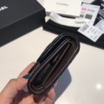 Chanel CO-CO Classic Card Holder10.5cm/4.1in Silver Hardware For Women Black