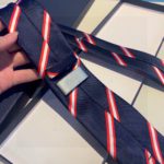 Dior Tripe Silk Poly Tie Necktie Blue Dior Men Tie