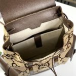 Gucci Backpack With Jumbo GG Camel And Ebony Jumbo GG Canvas For Men 16in/42cm GG ‎678829 UKMEG 2569