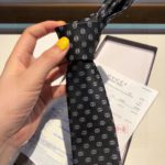 Gucci Interlocking G Silk Jacquard Tie Drak Grey GG Men Tie 672464 4E002 1169