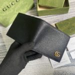 Gucci Marmont Bi-Fold Wallet Black For Men 4.3in/11cm GG 428727 DJ20T 1000