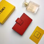 Fendi Card Holder Red With Red Gusseted Card Holder For Women 4in/10cm FF
