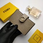 Fendi Card Holder Light Grey With Light Grey Gusseted Card Holder For Women 4in/10cm FF 8M0301A18BF0E65