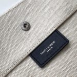 Saint Laurent Rive Gauche Bucket Bag In Linen With Black Strap For Women 11.4in/30cm YSL 669299FAAAZ9024