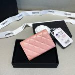 Chanel 2.55 Flap Card Holder 4.4in/11cm Gold Toned Hardware For Women Light Pink A80831