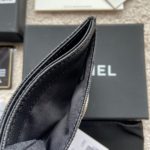 Chanel CO-CO Card Holder 11cm/4.3in Silver Hardware For Women Black