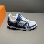 Louis Vuitton Trainer Sneaker Monogram Canvas Blue Virgil Abloh For Men LV