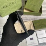Gucci GG Marmont Card Case Black Gold Toned Hardware For Men 4in/10cm 657588 DJ20T 1000