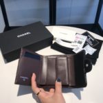 Chanel CO-CO Classic Card Holder10.5cm/4.1in Silver Hardware For Women Black