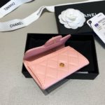 Chanel 2.55 Flap Card Holder 4.4in/11cm Gold Toned Hardware For Women Light Pink A80831