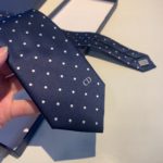 Dior Silk Dot Pattern Tie  Blue Dior Men Tie