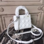 Christian Dior Mini Lady Dior Bag White Chain Silver Hardware For Women 17cm/6.5in CD
