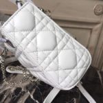 Christian Dior Mini Lady Dior Bag White Chain Silver Hardware For Women 17cm/6.5in CD