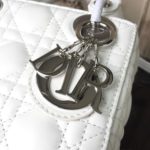 Christian Dior Mini Lady Dior Bag White Chain Silver Hardware For Women 17cm/6.5in CD