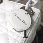 Christian Dior Mini Lady Dior Bag White Chain Silver Hardware For Women 17cm/6.5in CD