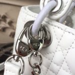 Christian Dior Mini Lady Dior Bag White Chain Silver Hardware For Women 17cm/6.5in CD