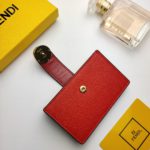 Fendi Card Holder Red With Red Gusseted Card Holder For Women 4in/10cm FF