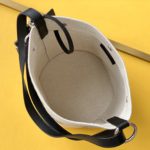 Saint Laurent Rive Gauche Bucket Bag In Linen With Black Strap For Women 11.4in/30cm YSL 669299FAAAZ9024