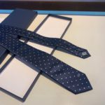 Dior Silk Dot Pattern Tie  Blue Dior Men Tie