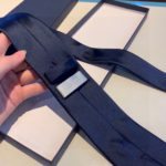 Dior Silk Tie With Floral Motif And The Word "Dior" Navy Blue Dior Men Tie