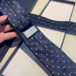 Dior Silk Dot Pattern Tie  Blue Dior Men Tie