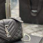 Saint Laurent Small Bag Black In Mix Matelasse For Women 8.2in/21cm YSL 600195BOW921000