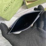 Gucci GG Marmont Card Case Black Gold Toned Hardware For Men 4in/10cm 657588 DJ20T 1000