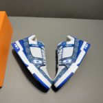 Louis Vuitton Trainer Sneaker Monogram Canvas Blue Virgil Abloh For Men LV