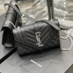 Saint Laurent Small Bag Black In Mix Matelasse For Women 8.2in/21cm YSL 600195BOW921000